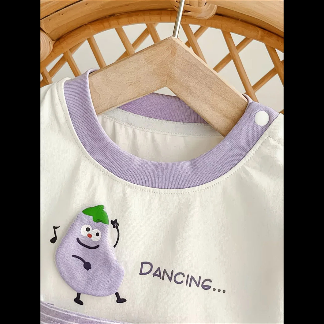 Soft & Breathable - Elegant 3D Baby Romper - Dancing Brinjal