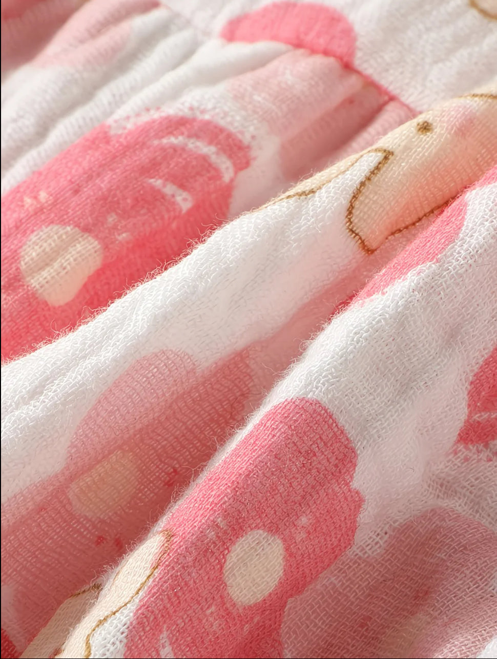 Soft & Breathable - Trendy Pink Floral Cotton Baby Girl Romper