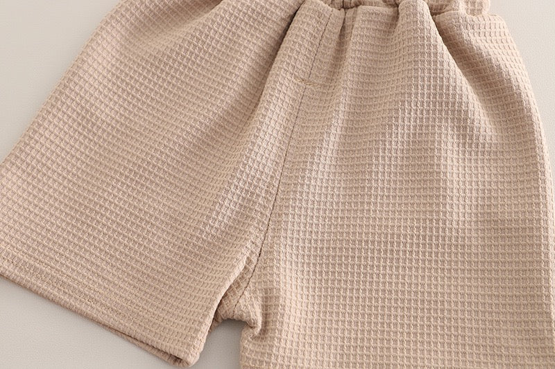 Kids Labubu Waffle T-Shirt & Shorts Co-ord Set