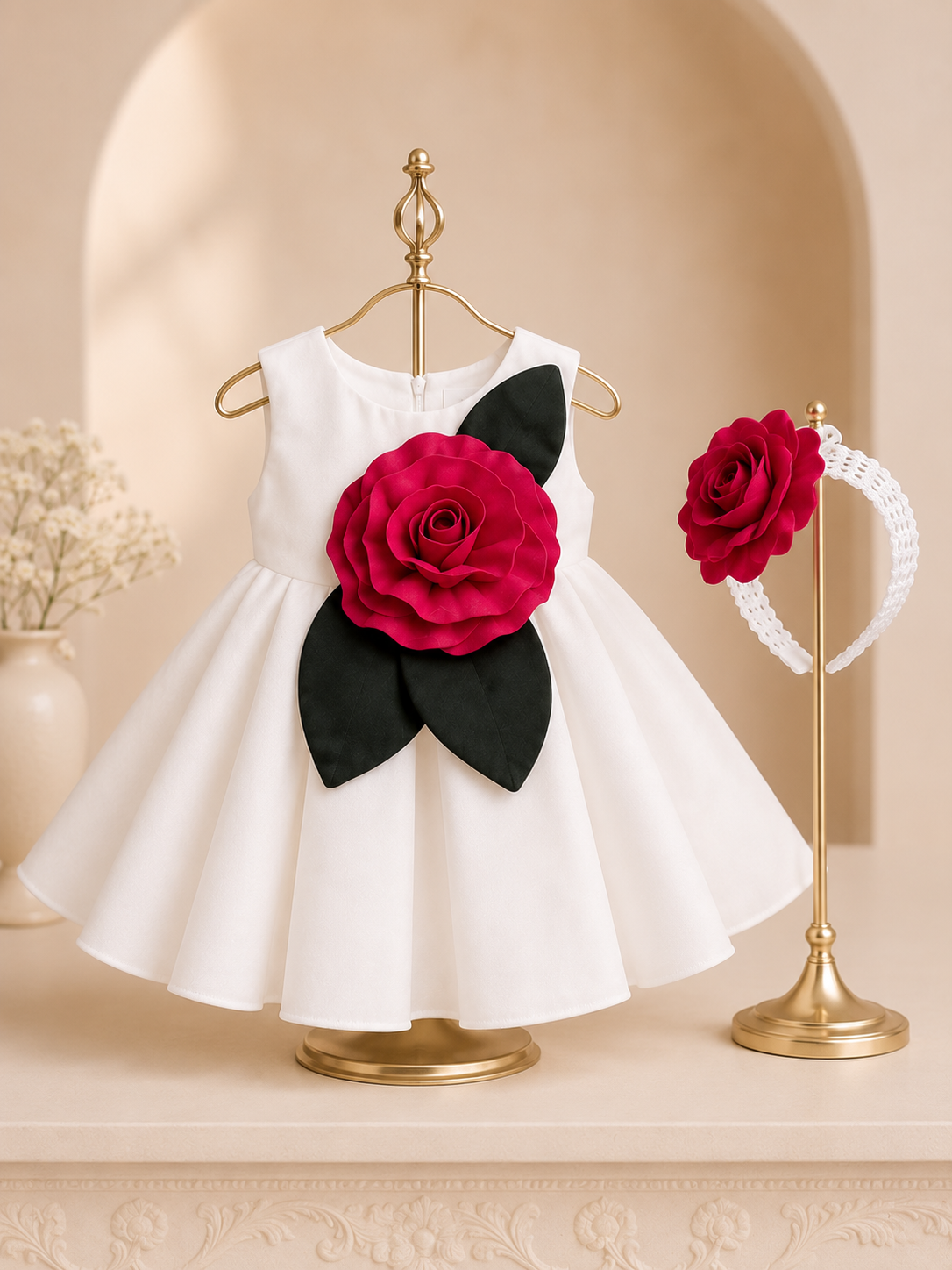 Soft & Breathable - Baby Girl Rose Bloom Party Dress