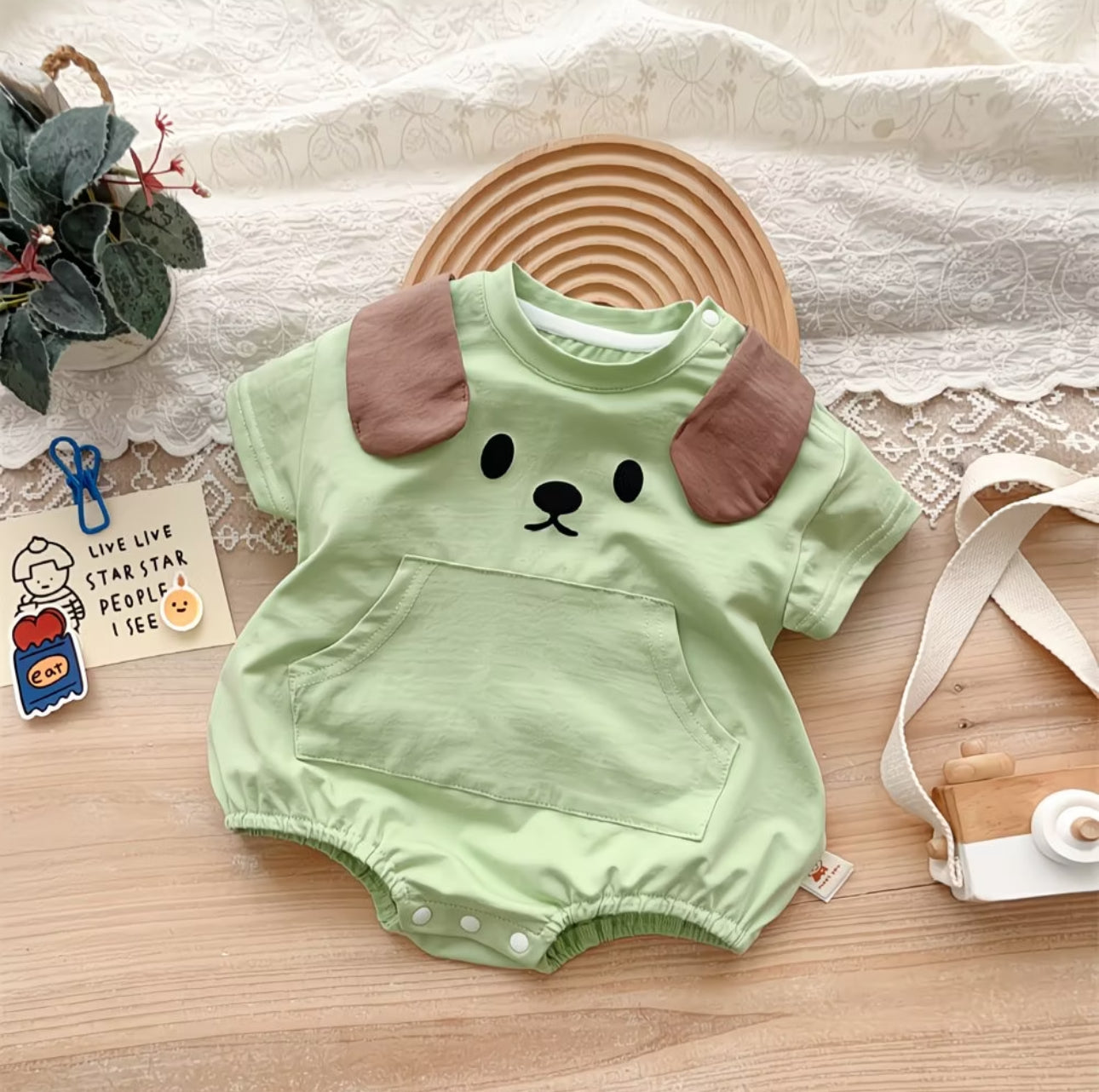 Soft & Breathable - Baby Boys Puppy Romper