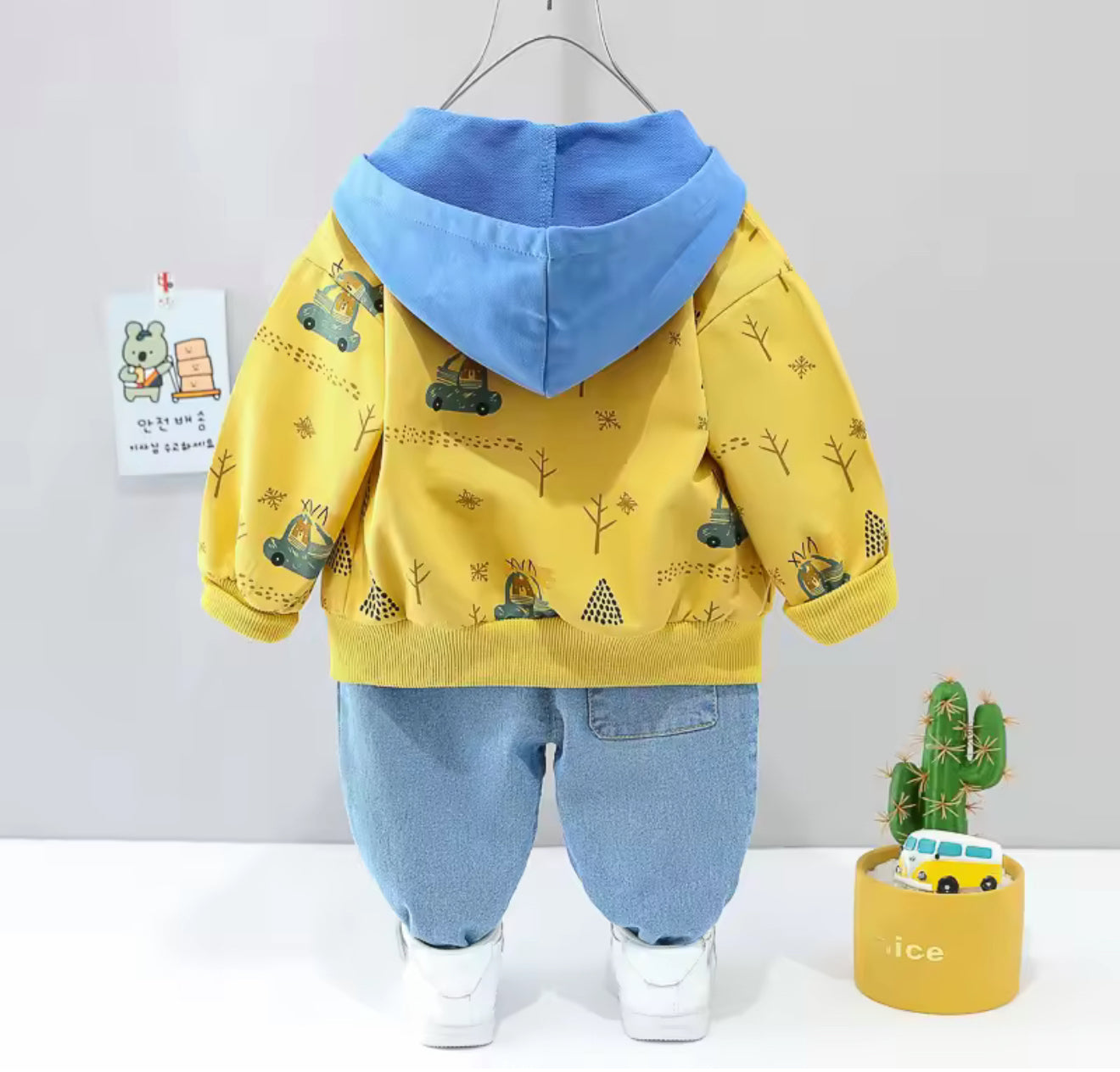 Kids Stylish Jacket, T-Shirt & Denim Set