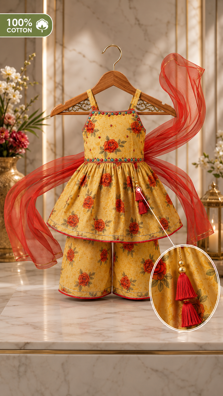 Girls soft Ethnic - Rosette Charm Set