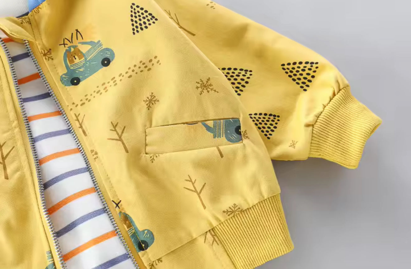 Kids Stylish Jacket, T-Shirt & Denim Set
