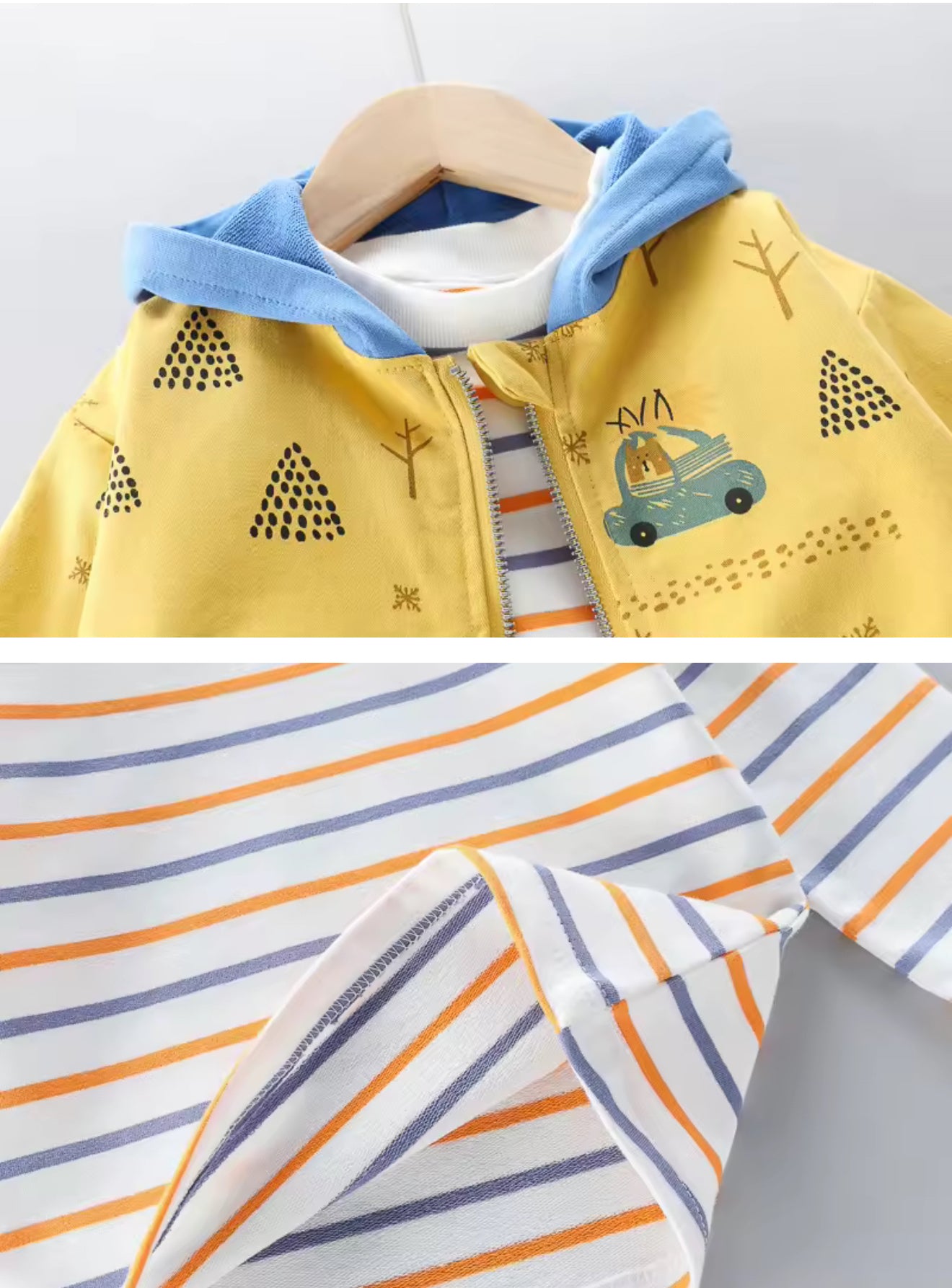Kids Stylish Jacket, T-Shirt & Denim Set