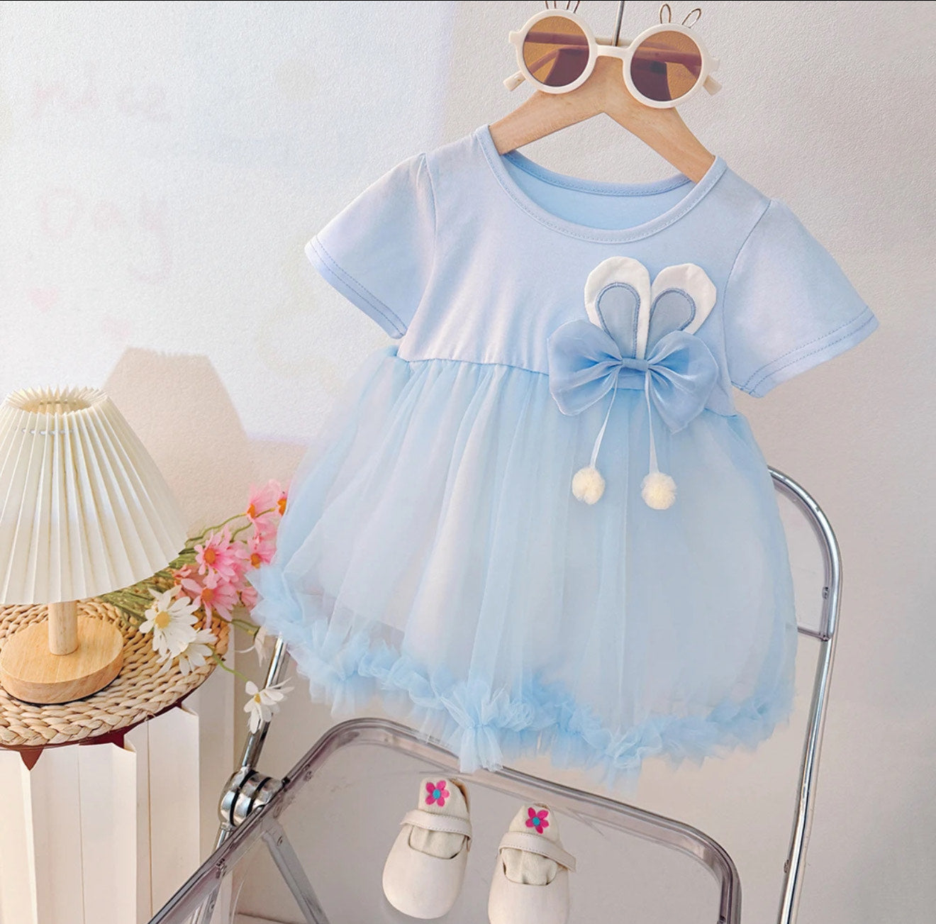 Girls Princy Soft Flare Dress - Blue