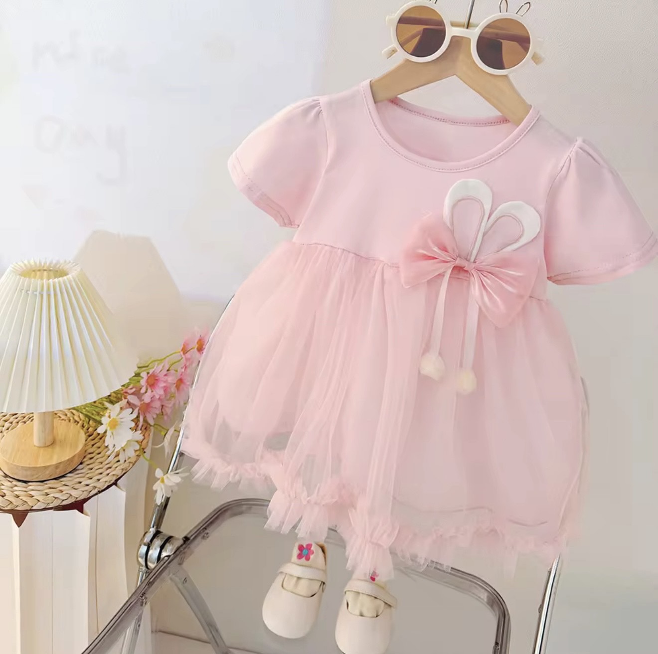 Girls Princy Soft Flare Dress - Pink