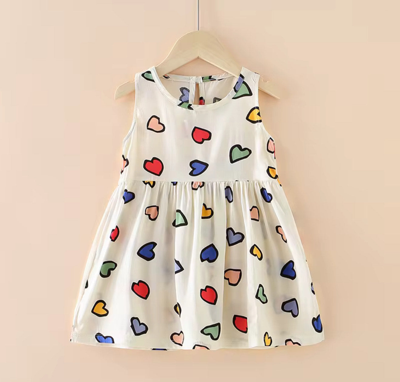 Trendy Girls Soft & Breathable Summer Dress - Heart
