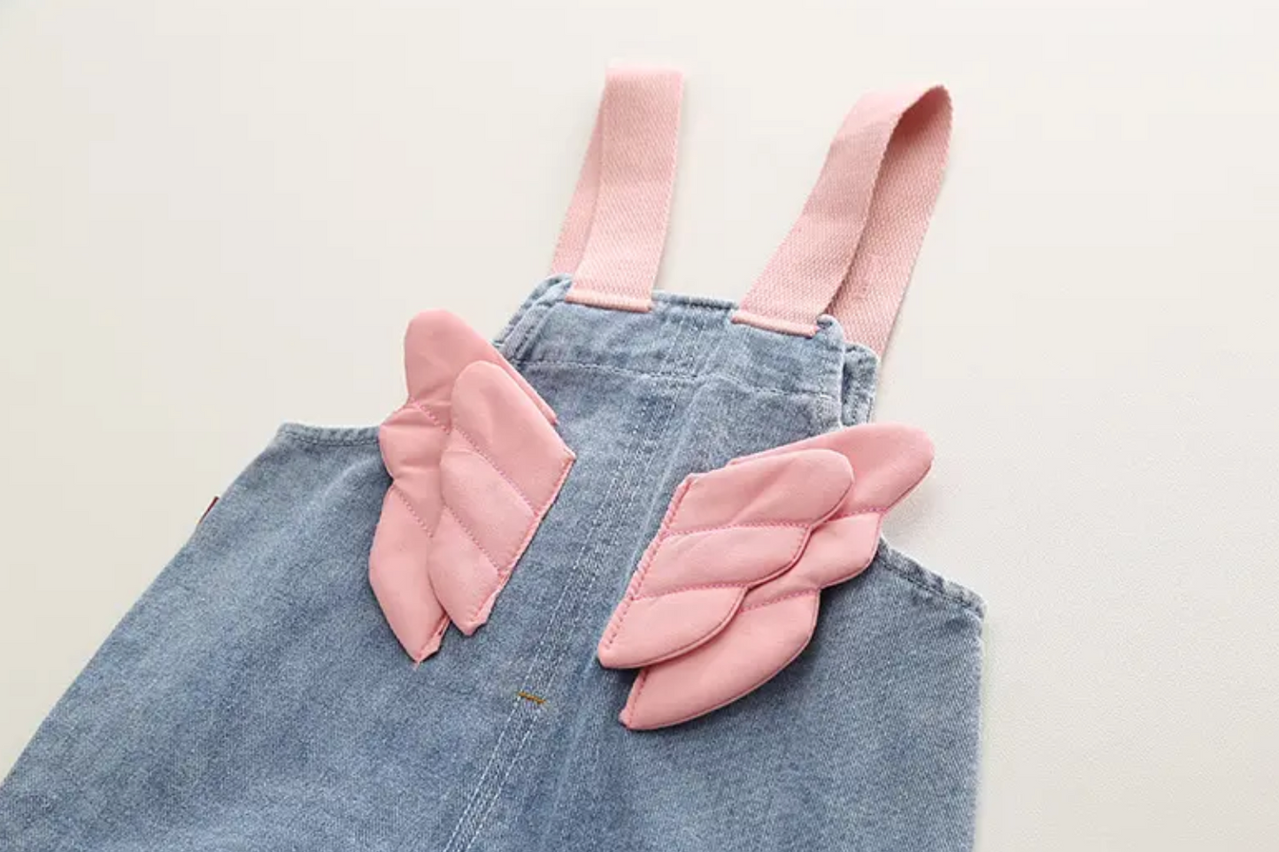 Denim Love - Girls Printed Soft Denim Dungaree with T-Shirt