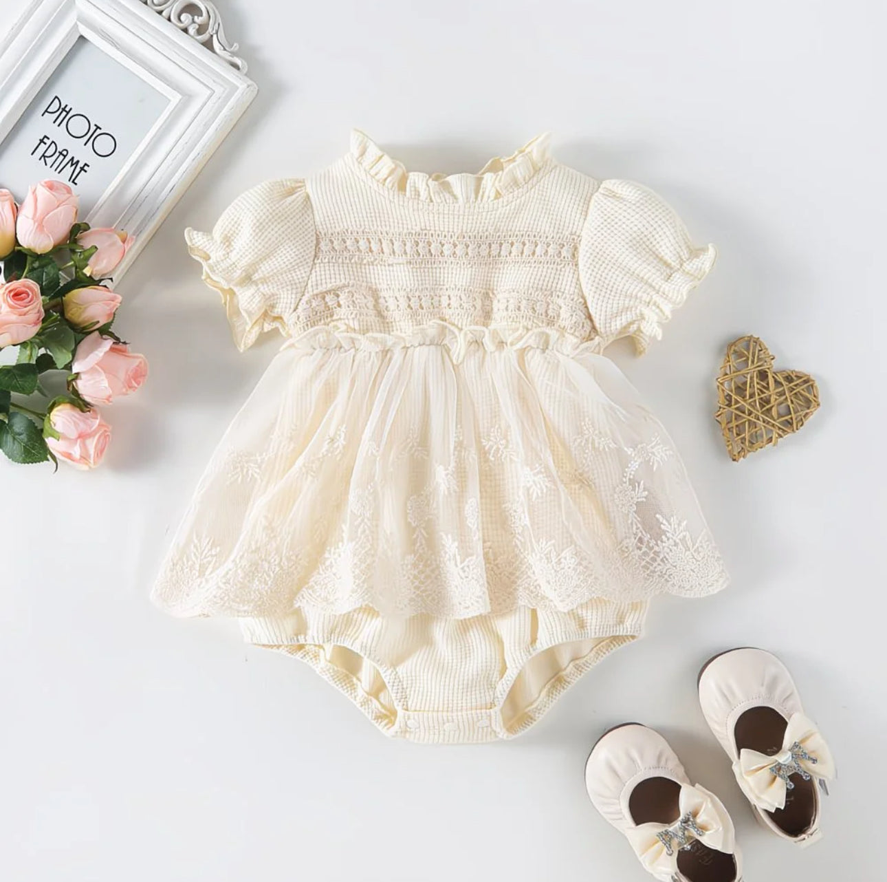 Soft & Breathable - Premium Baby Girl Party Romper Dress