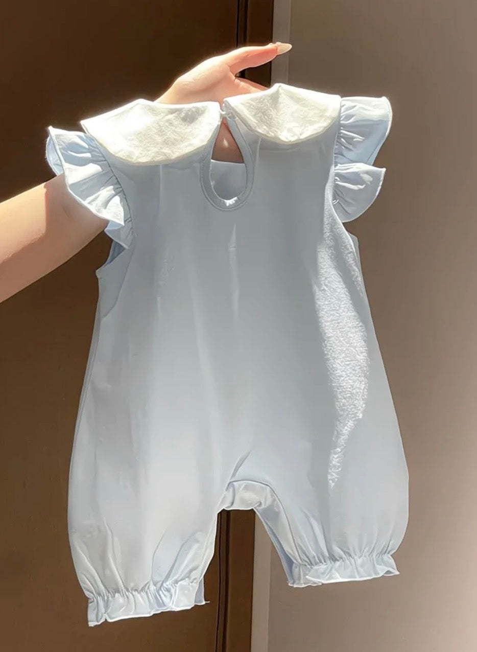 Soft & Breathable - Baby & Toddler - Plushy 3D Hello Kitty Romper - Pastel Blue