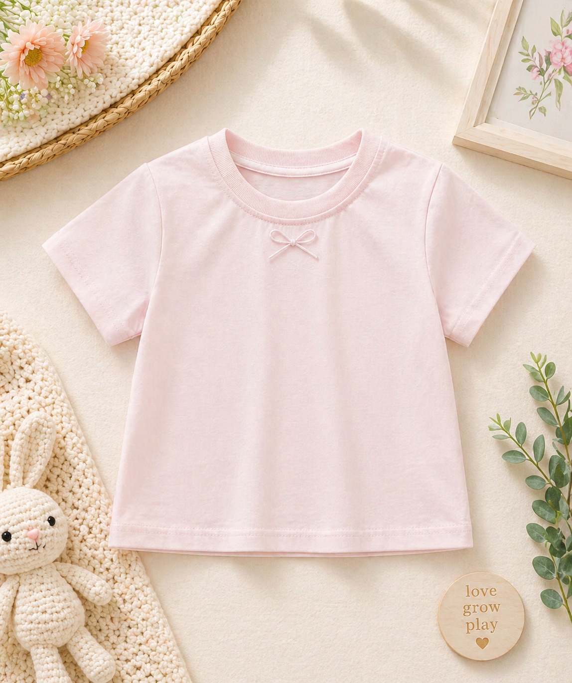 Girls Pink Pinafore Dress Set with Soft Tee