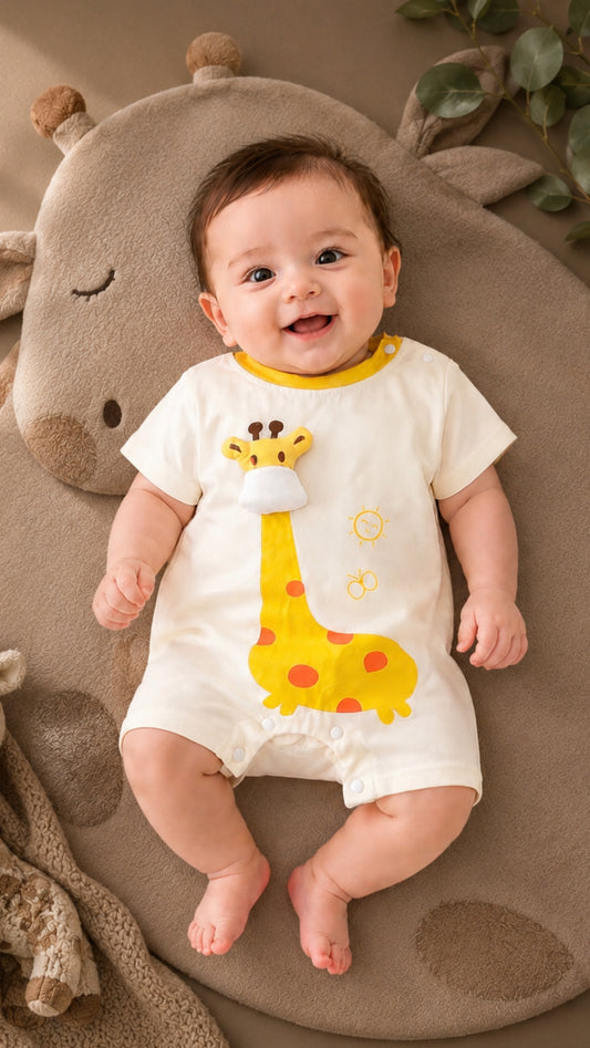 Soft & Breathable - Baby & Toddler - Baby Giraffe 3D Plushy Romper