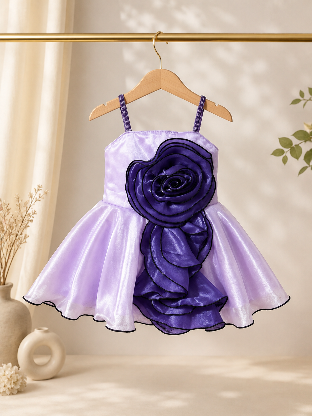 Soft & Breathable - Baby Girl Lavender Royale Bloom Dress
