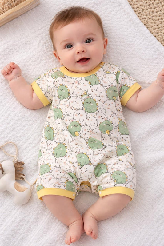 Soft & Breathable - Dino Pals Short Sleeve Romper