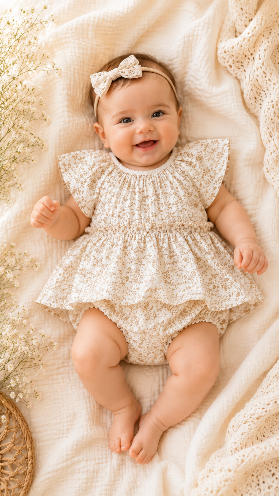 Soft & Breathable - Premium Floral Baby Girl Dress Romper