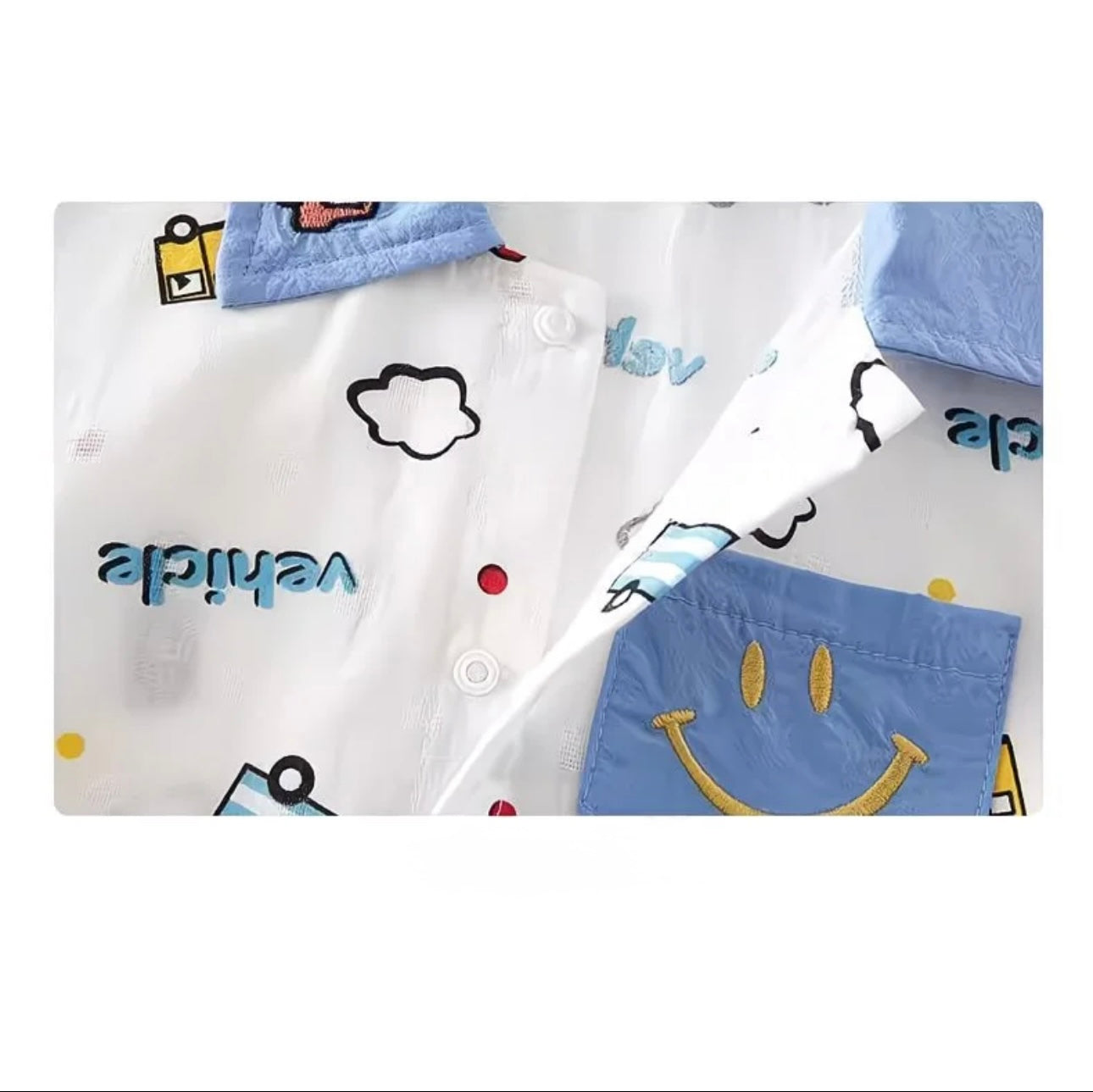 Soft & Breathable - Baby & Toddler - Traffic Print Collared Baby Romper