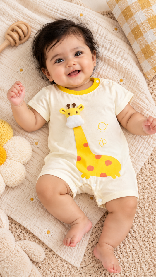 Soft & Breathable - Baby & Toddler - Baby Giraffe 3D Plushy Romper