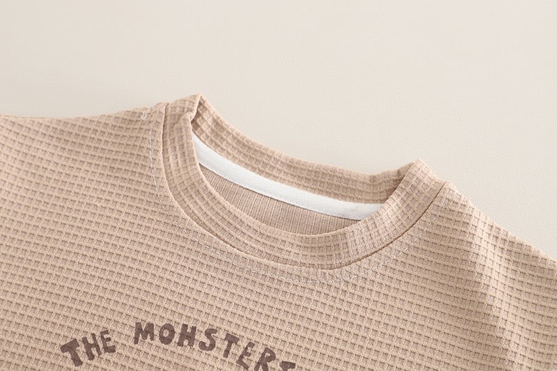 Kids Labubu Waffle T-Shirt & Shorts Co-ord Set