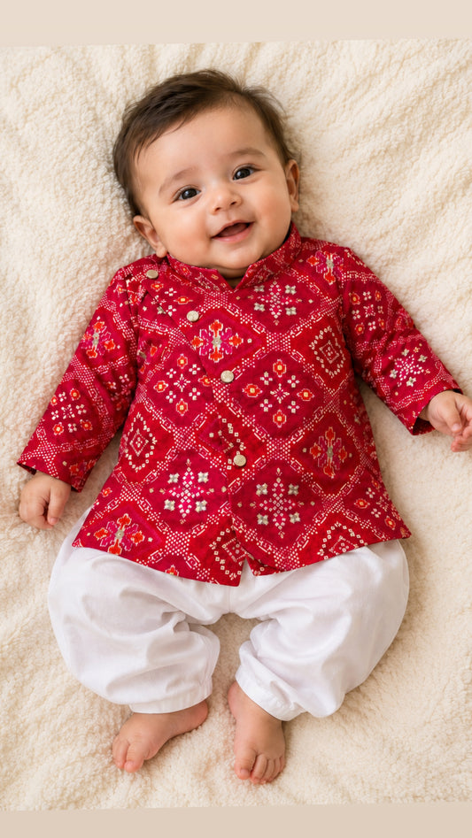 Soft & Breathable - Baby & Toddler - Ethnic - Royal Red Ethnic Kurta Set