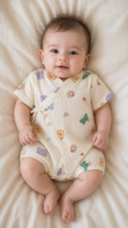 Soft & Breathable - Baby & Toddler - Baby Cartoon Wrap Romper