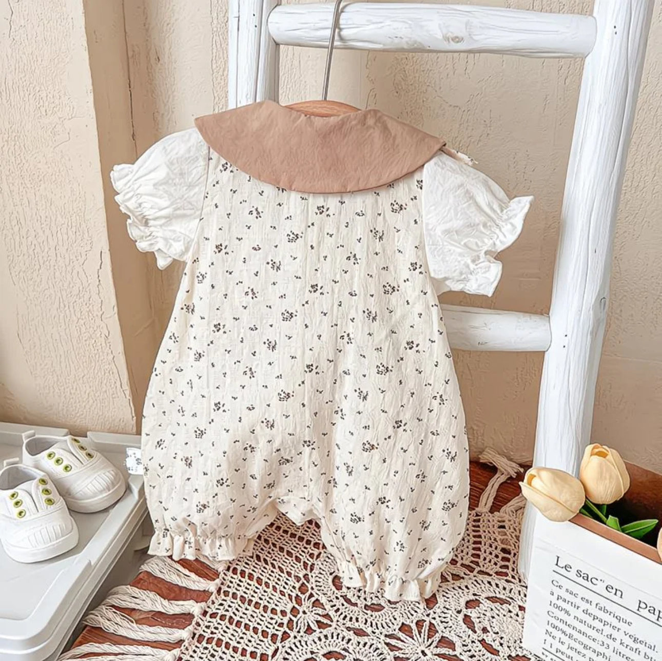 Soft & Breathable - Baby & Toddler - 3D Floral Button Romper