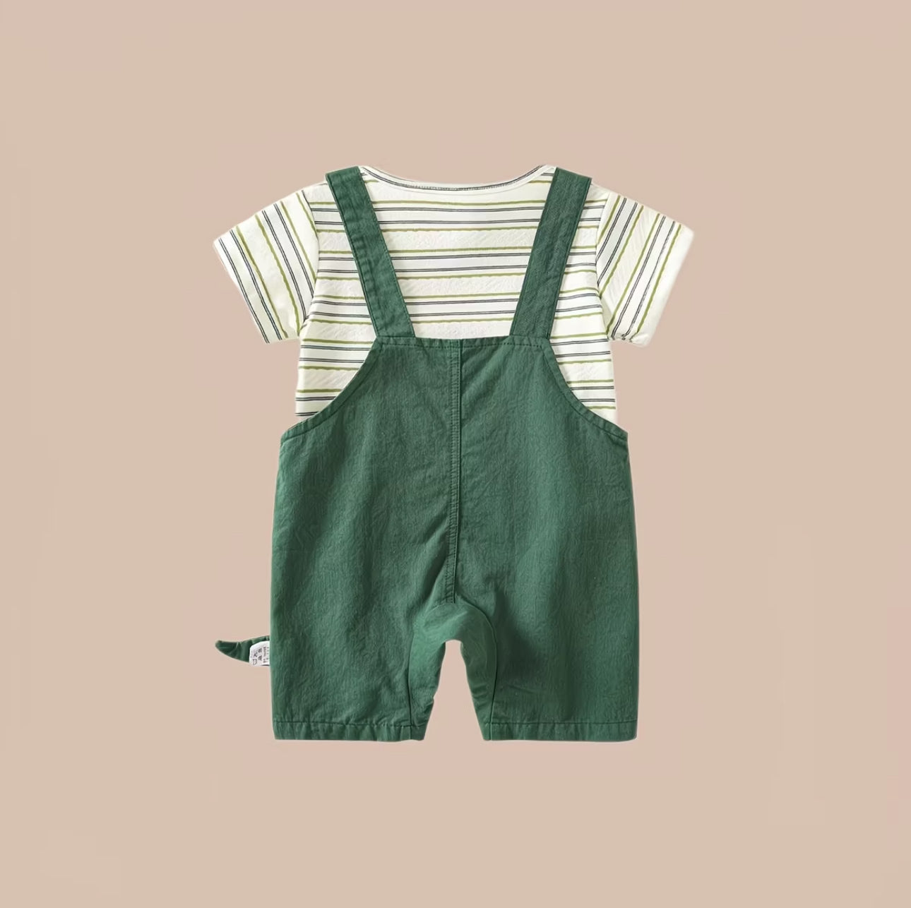 Trendy Soft & Breathable - Baby Boys Dino Dungaree Romper