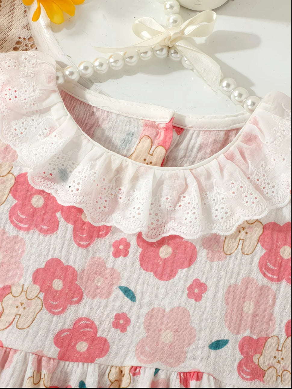 Soft & Breathable - Trendy Pink Floral Cotton Baby Girl Romper