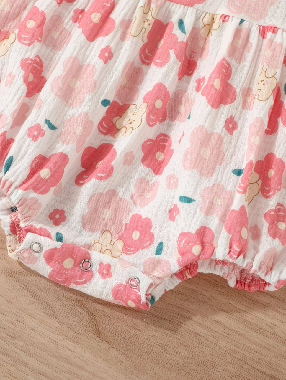 Soft & Breathable - Trendy Pink Floral Cotton Baby Girl Romper
