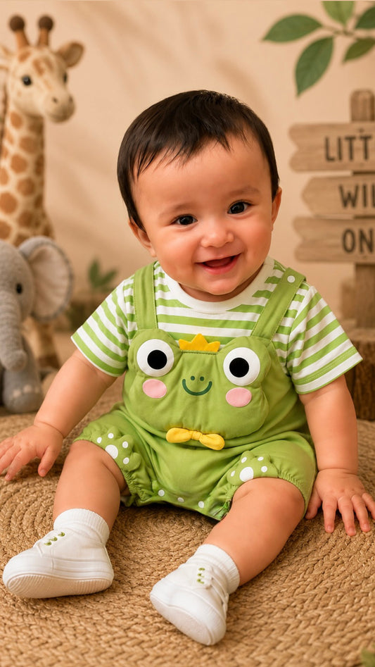 Soft & Breathable - Baby & Toddler - Baby Frog 3D Plushy Romper