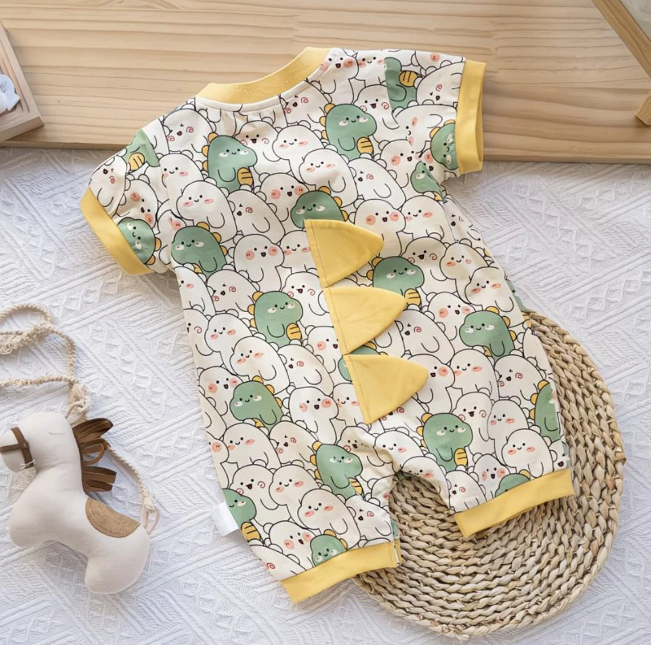 Soft & Breathable - Dino Pals Short Sleeve Romper