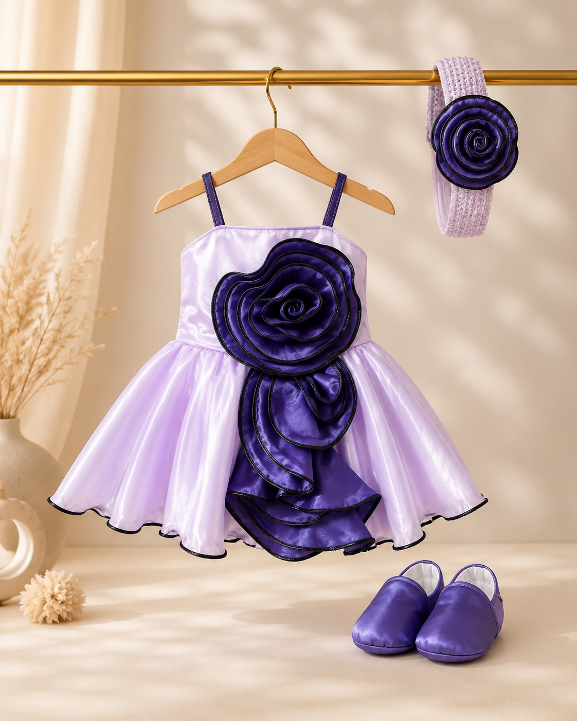 Soft & Breathable - Baby Girl Lavender Royale Bloom Dress