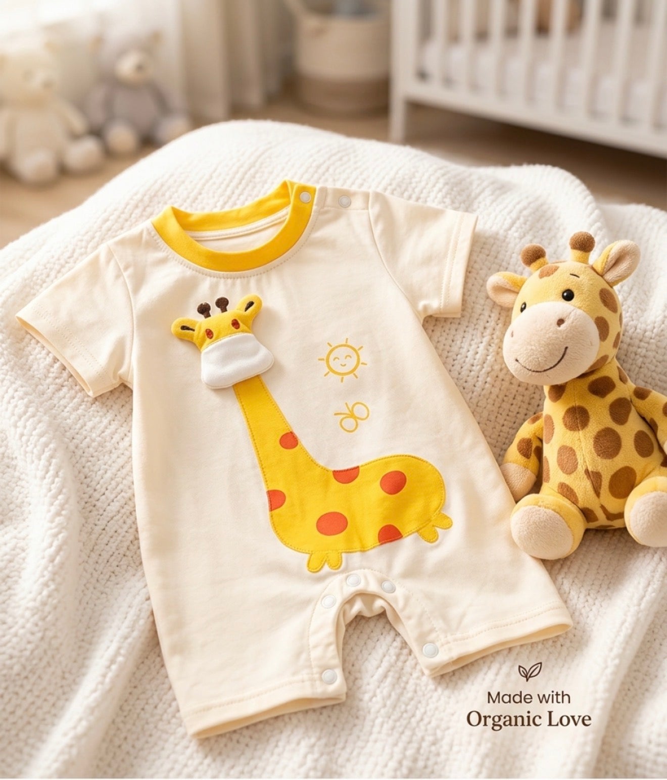 Soft & Breathable - Baby & Toddler - Baby Giraffe 3D Plushy Romper