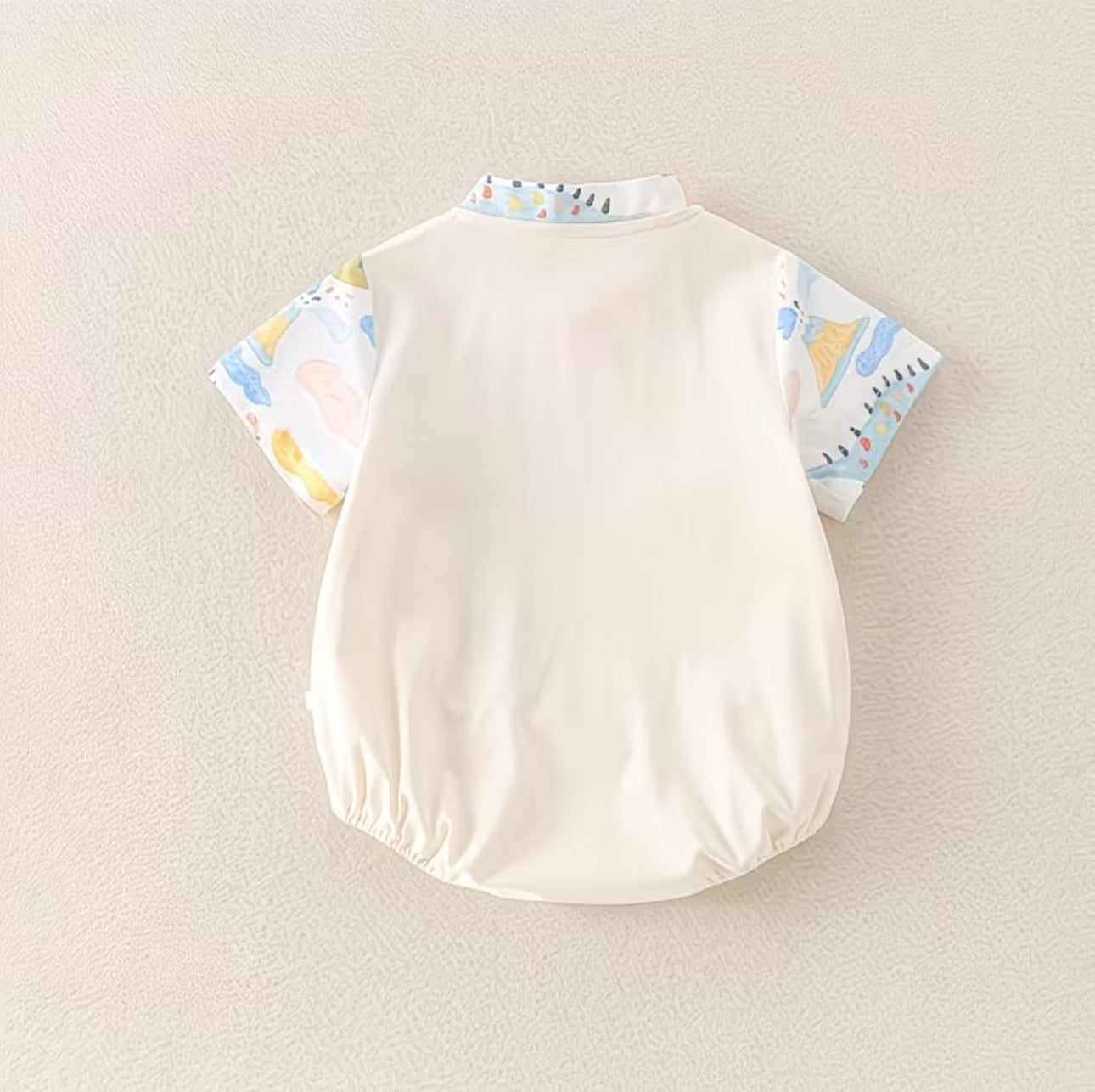 Soft & Breathable - Baby Boys Dino Print Romper Set with Crocodile Pocket Detail
