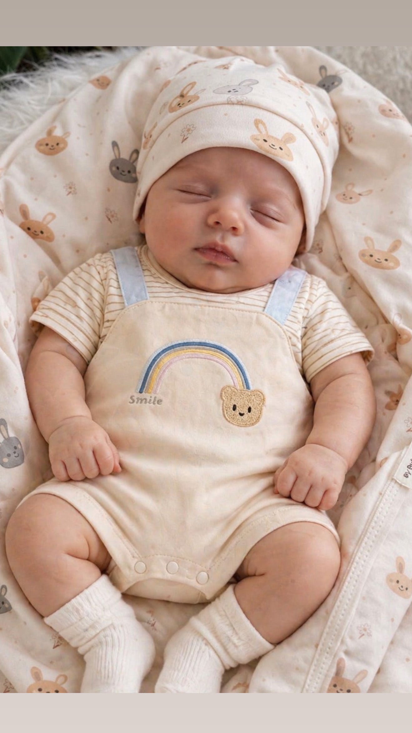 Soft & Breathable - Baby & Toddler - Elegant Striped Rainbow Print Romper