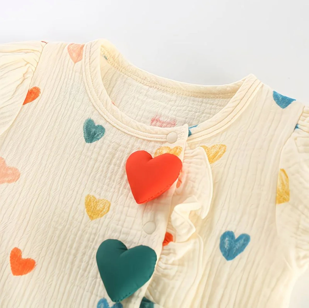 Soft & Breathable - Baby & Toddler -  Heart Romper 3D
