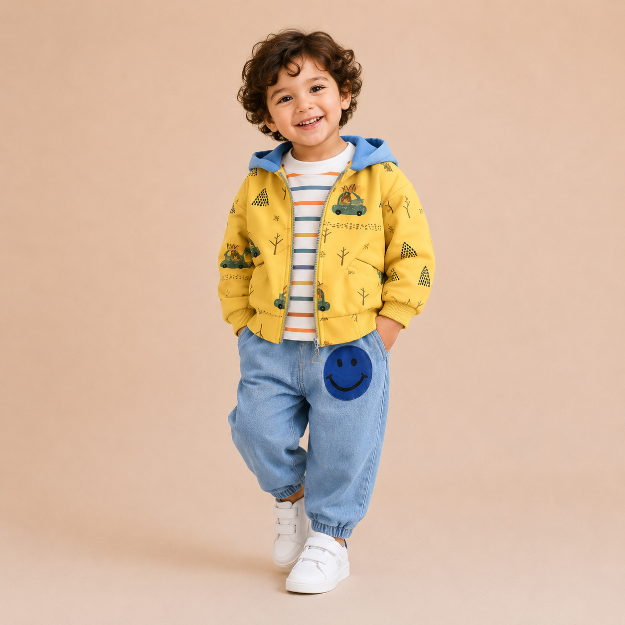 Trendy Stylish Jacket, T-Shirt & Denim Set