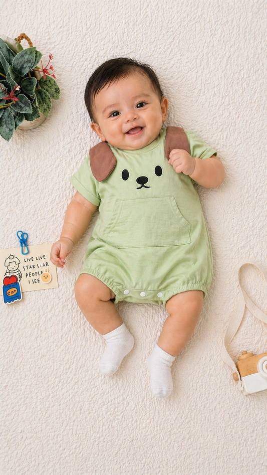 Soft & Breathable - Baby Boys Puppy Romper