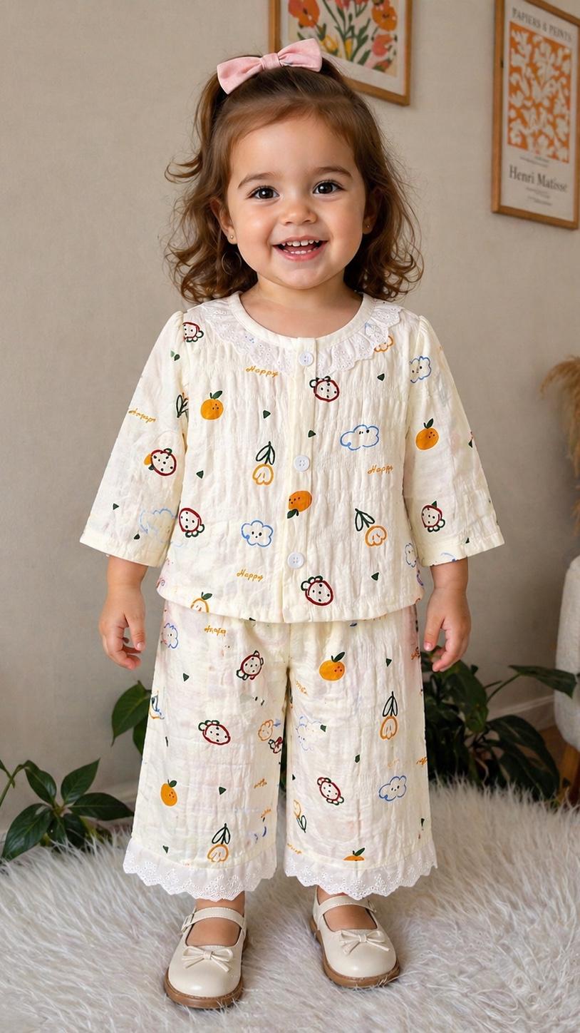 Elegant & Soft Printed Full Co-ord Set - Happy