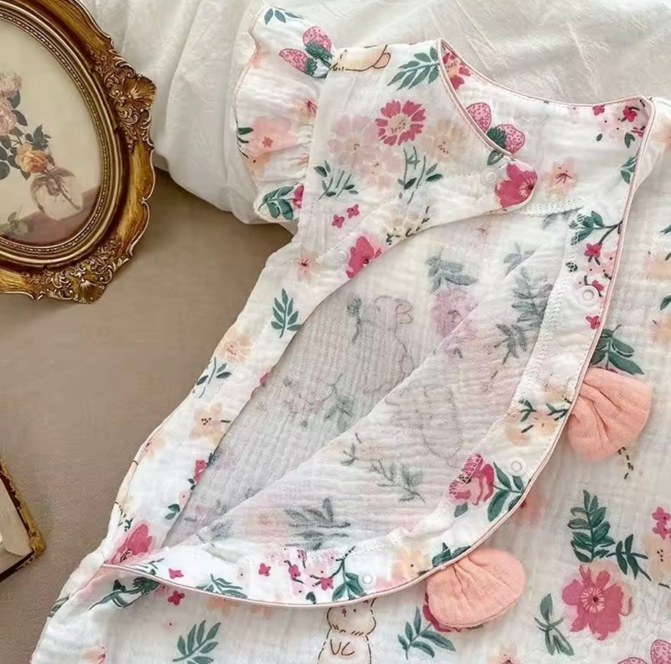 Soft & Breathable - 100% Organic Cotton Romper - Baby Bow