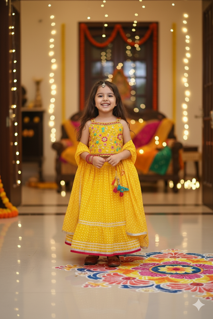 Trendy Girls Soft & Comfortable Chaniya Choli - Yellow