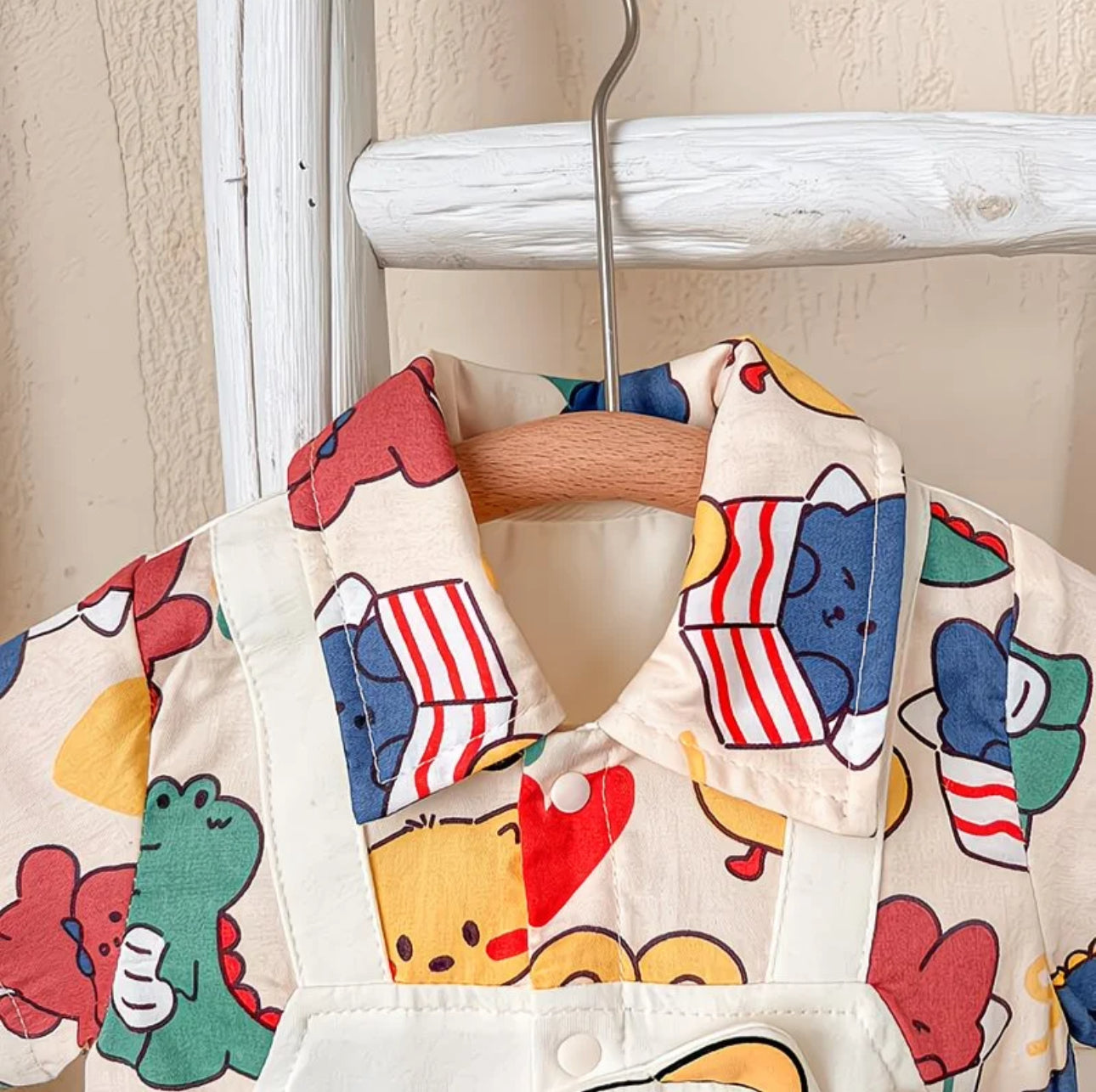 Soft & Breathable - Baby & Toddler - Baby Boy Cartoon Printed Shirt Romper