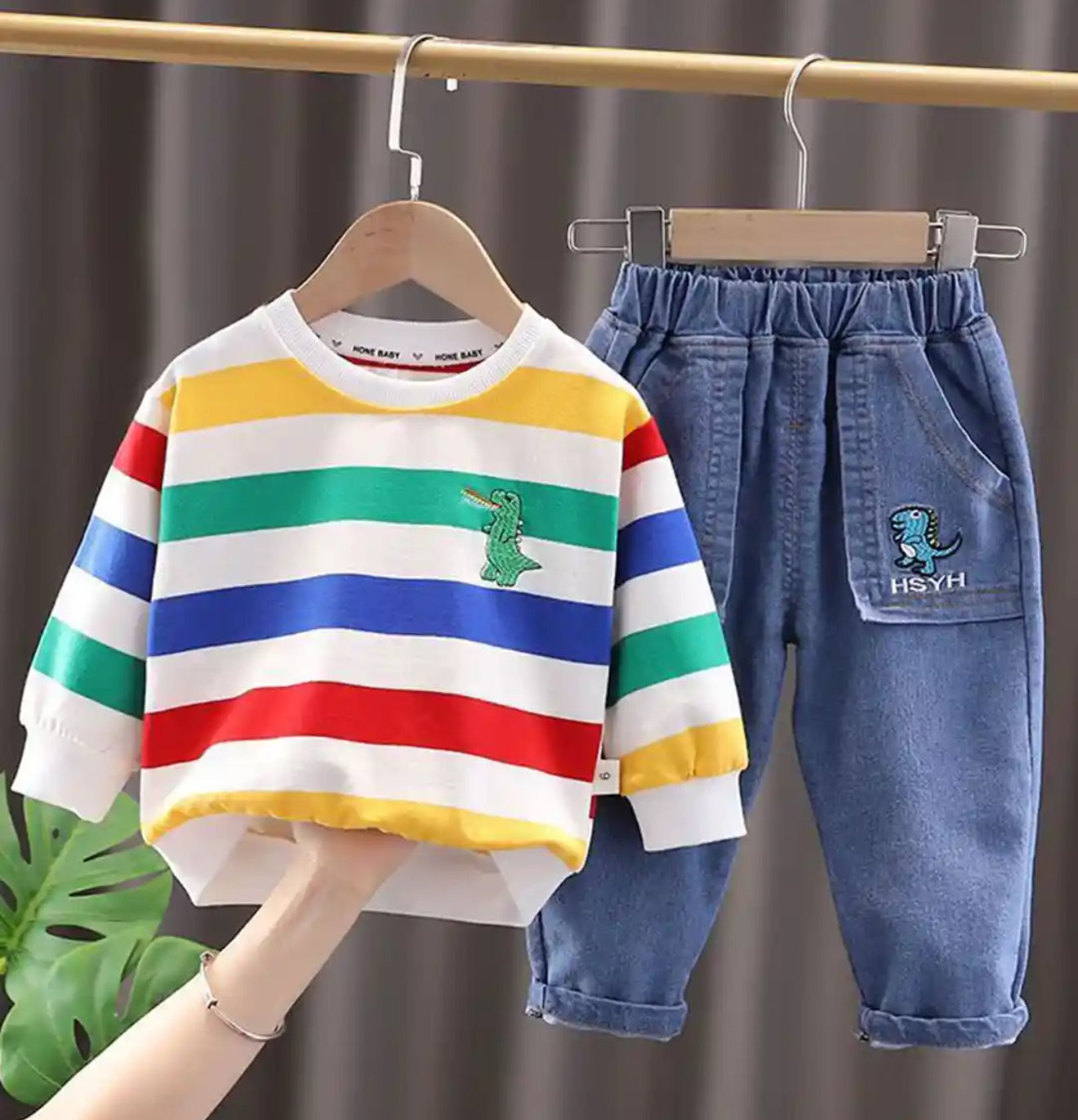 Kids Stylish Bold & Elegant Denim with T-Shirt - Diano