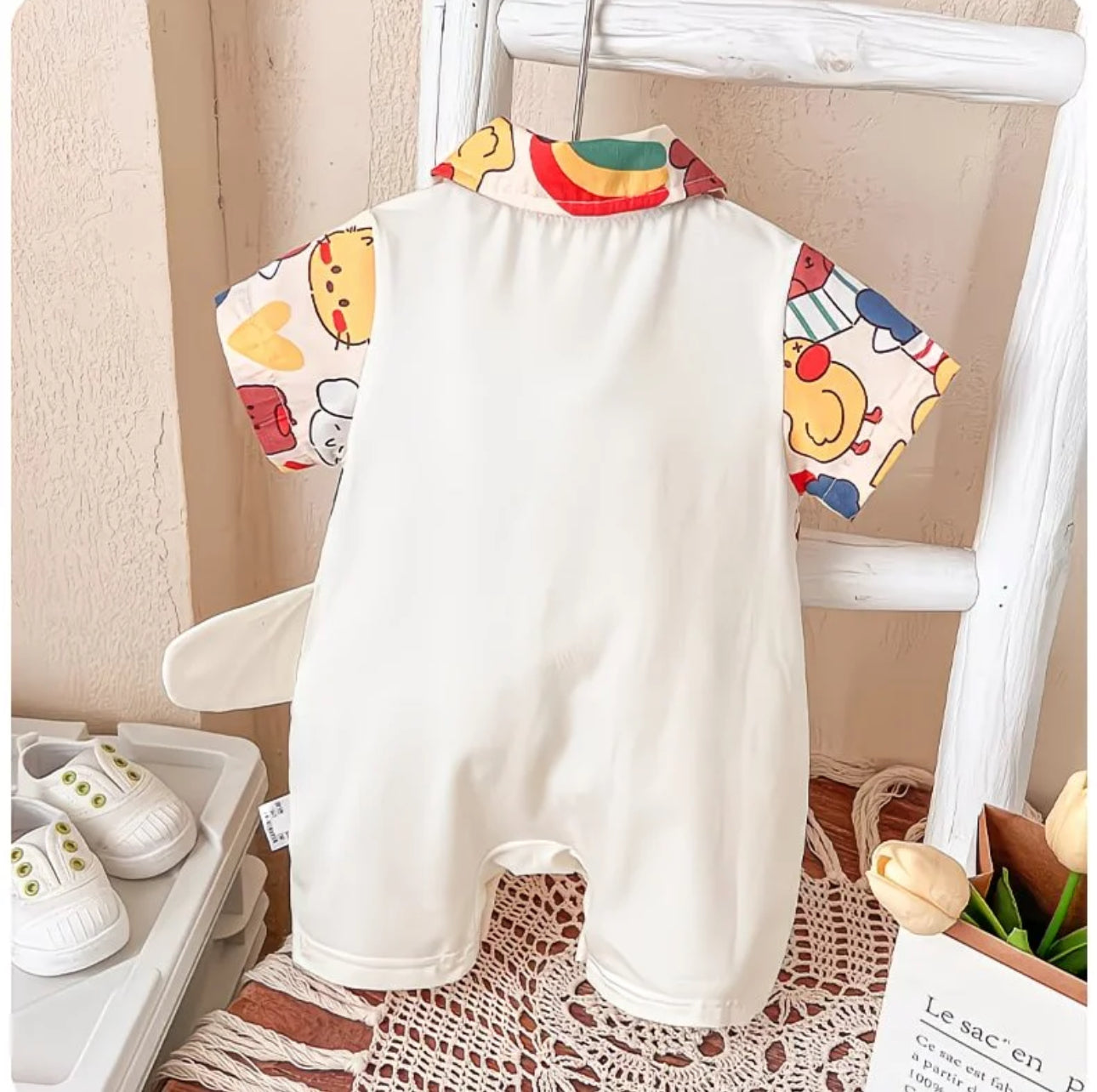 Soft & Breathable - Baby & Toddler - Baby Boy Cartoon Printed Shirt Romper