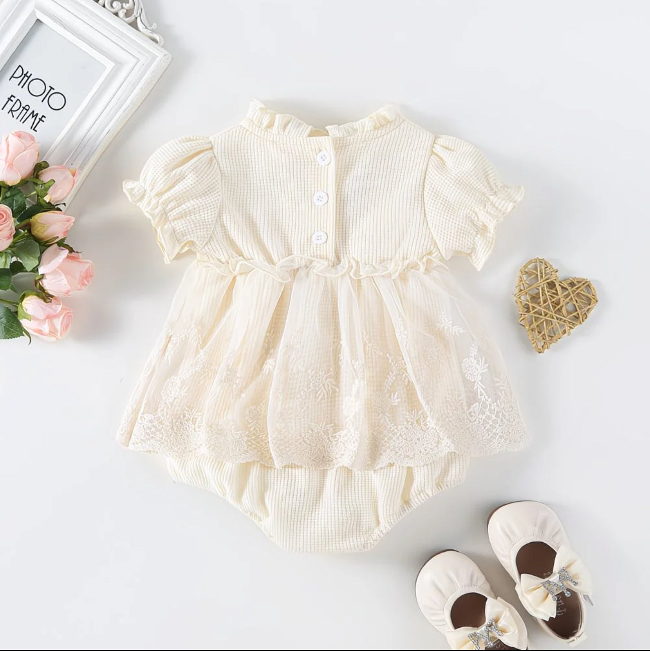 Soft & Breathable - Premium Baby Girl Party Romper Dress