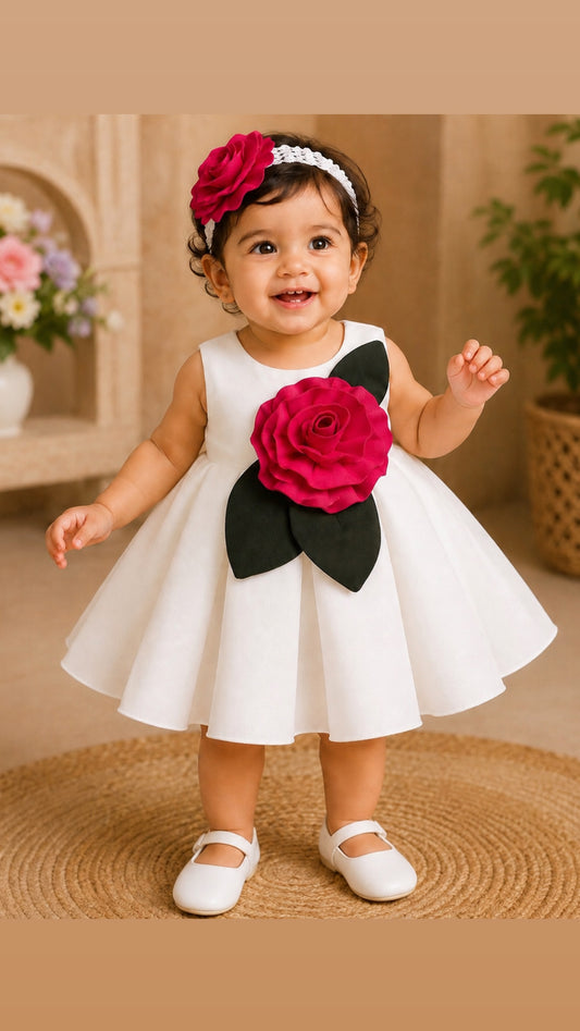 Girls Soft Rose Bloom Party Dress