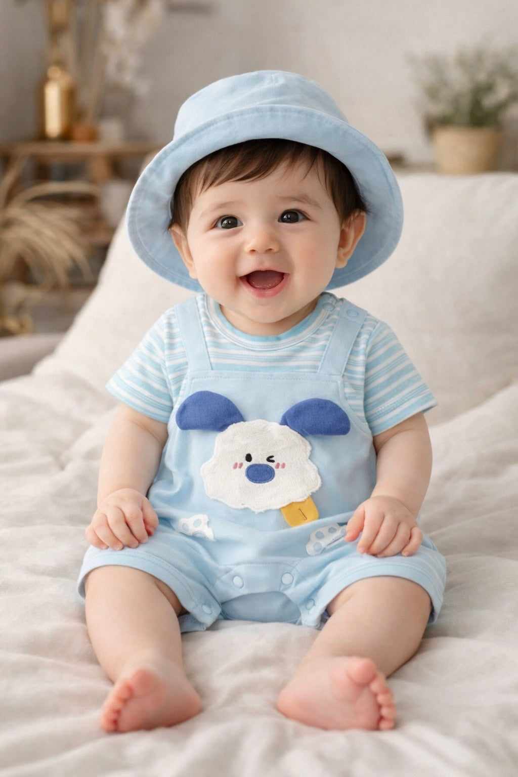 Soft & Breathable - Baby & Toddler - 3D Puppy - Pastel Blue