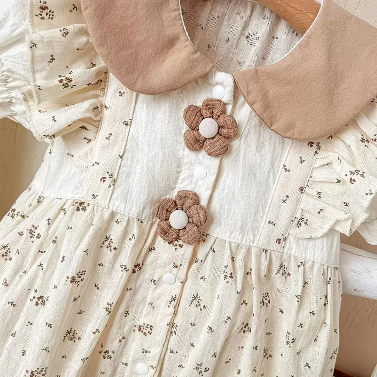Soft & Breathable - Baby & Toddler - 3D Floral Button Romper