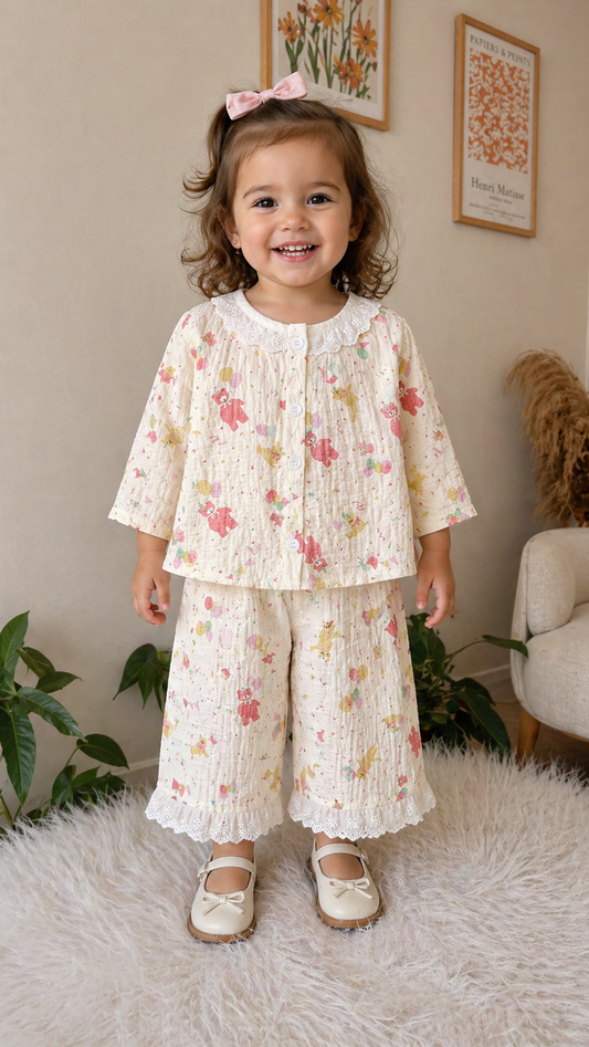 Elegant & Soft Printed Full Co-ord Set - Cute