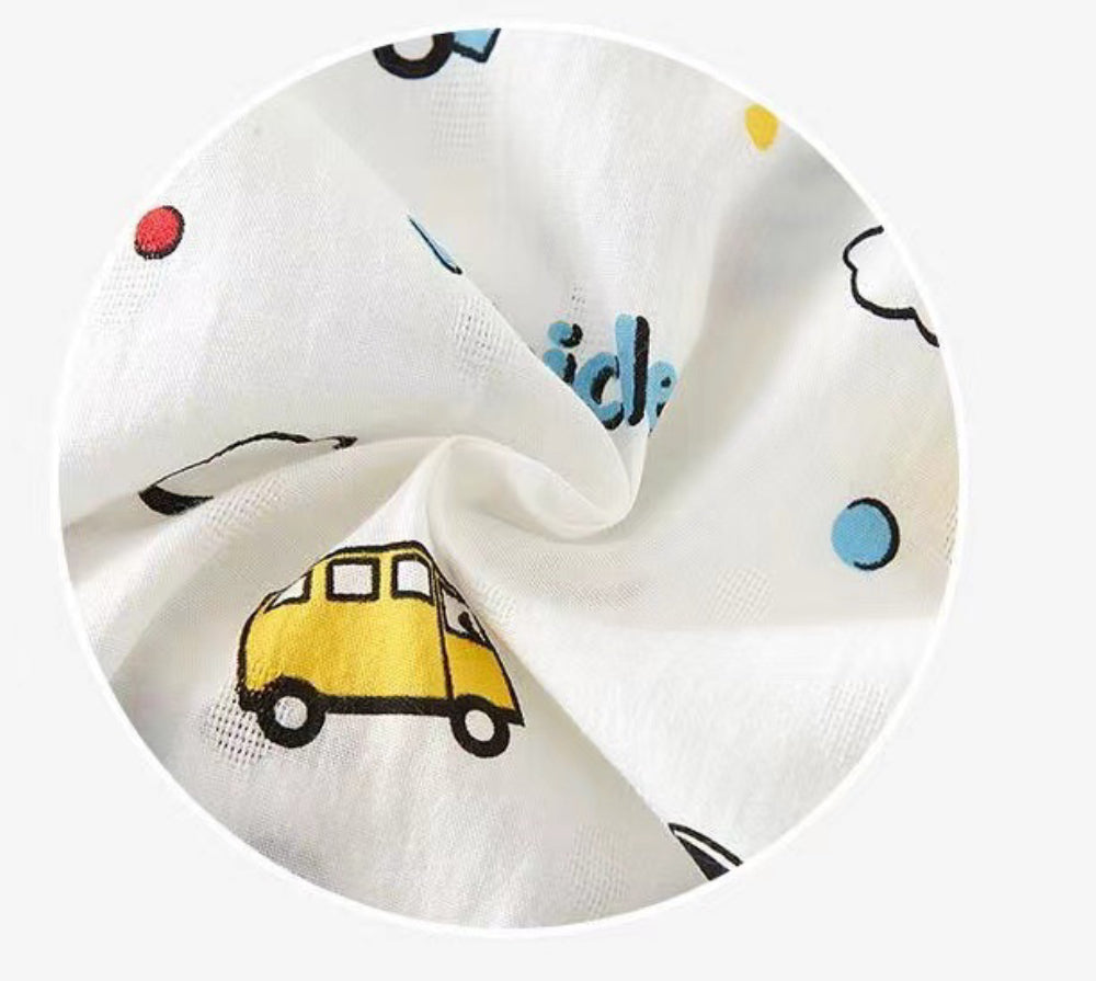 Soft & Breathable - Baby & Toddler - Traffic Print Collared Baby Romper